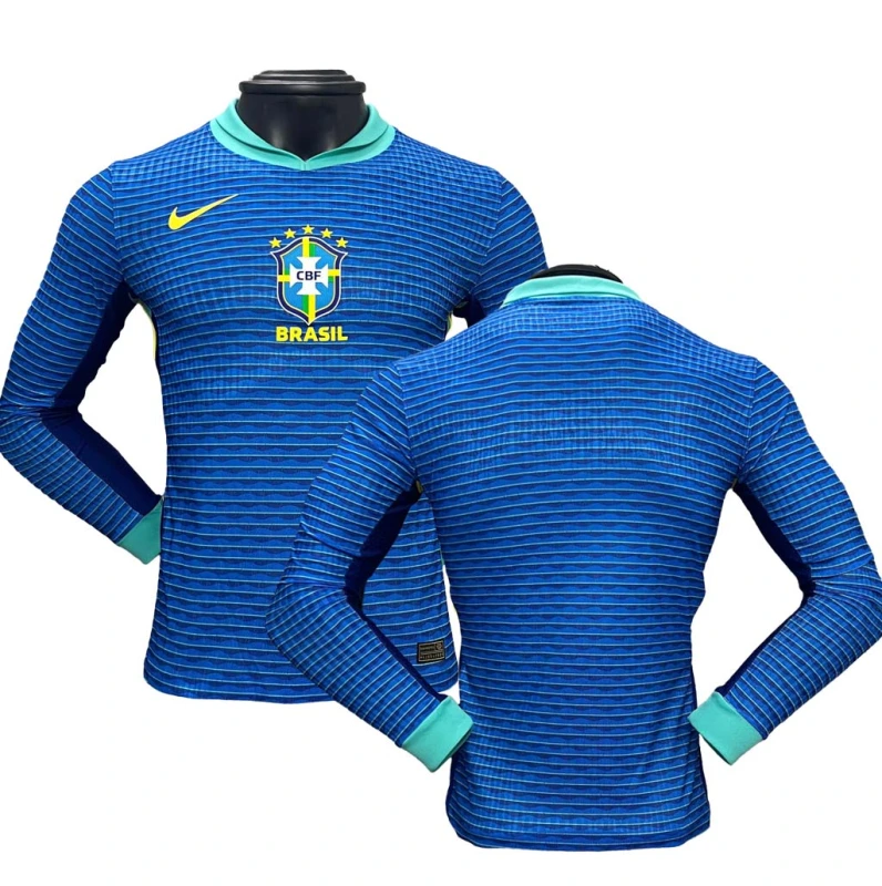0687565de9 Nike Authentic Soccer Jersey Brazil Away Shirt Long Sleeve 2024 - Image 1