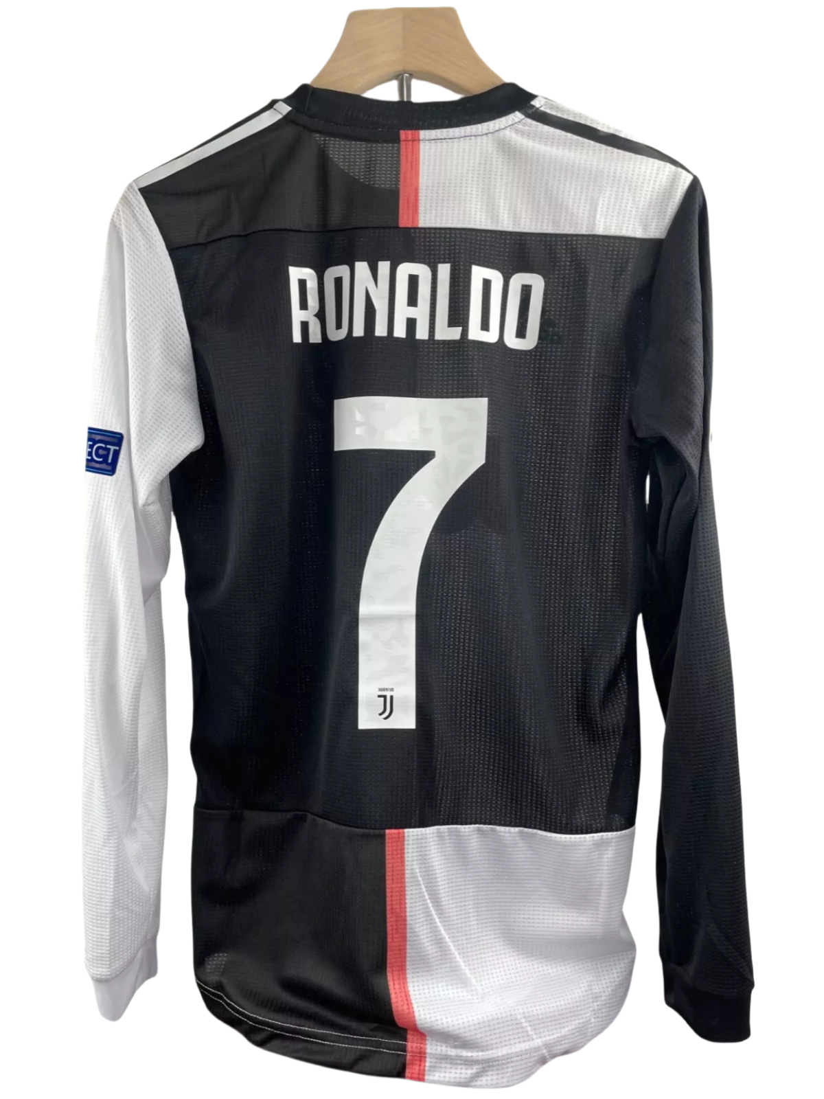 20f375e1fd 2019-20 Cristiano Ronaldo #7 Juventus Home Retro Player Version Soccer Jersey with UCL Patch - Long Sleeve - Image 1