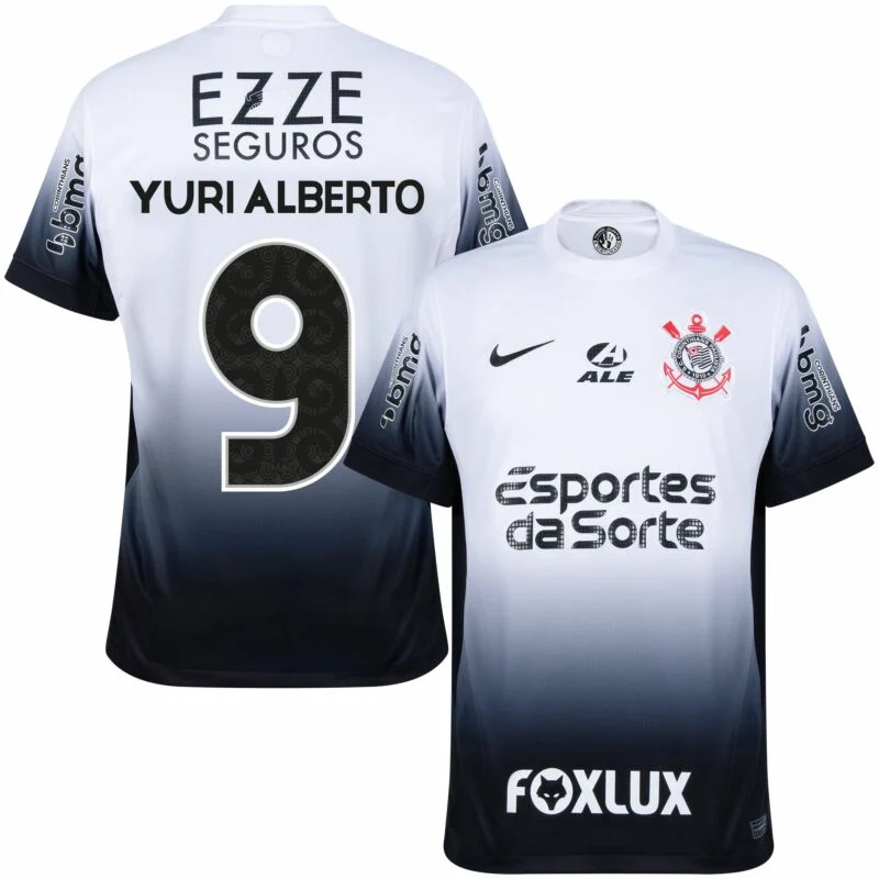 36cb982d9a Corinthians Home Yuri Alberto 9 Shirt incl. Full Sponsor Set 2024-2025 Player version / fans version Non-Customize - Image 1