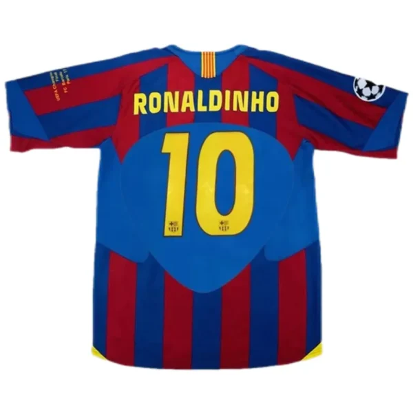 2005/06 Barcelona Ronaldinho #10 UCL Final Retro Jersey Home
