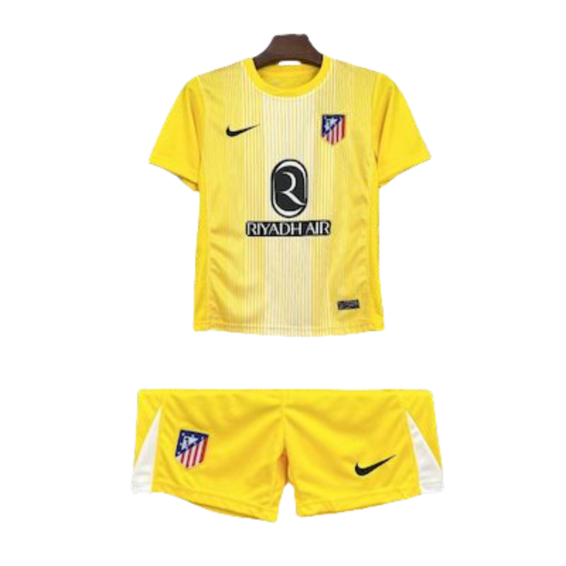 5c16a580-1-1-9 Atletico Madrid Yellow Goalkeeper Kid Kit football jersey 25-26 - Image 1
