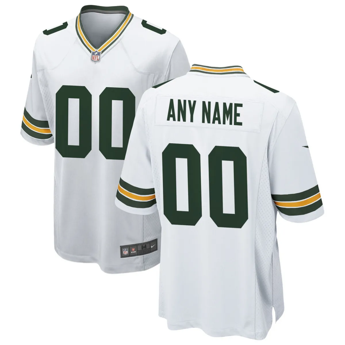 6bac6fe411 Men's Green Bay Packers Nike White Custom Game Jersey - Image 1