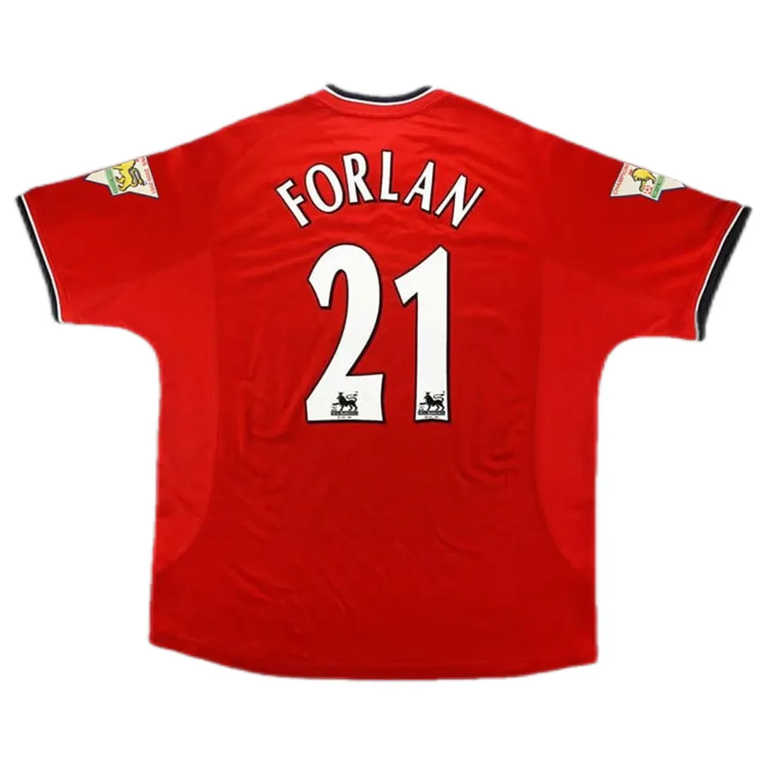 a5b2d00d8f 2000/02 Manchester United FORLAN #21 Retro Jersey Home - Image 1