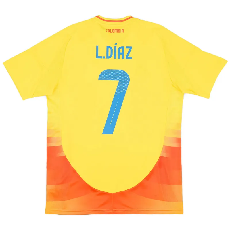 a8315b508e Colombia Nation Home L.Díaz #7 James #10 Football Jersey Copa America 2024 - Image 1