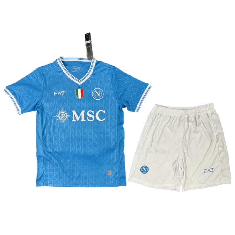 afbdda94 Napoli Blue Home Kids Football Shirt Kit 2025-26 Fan Version - Image 1