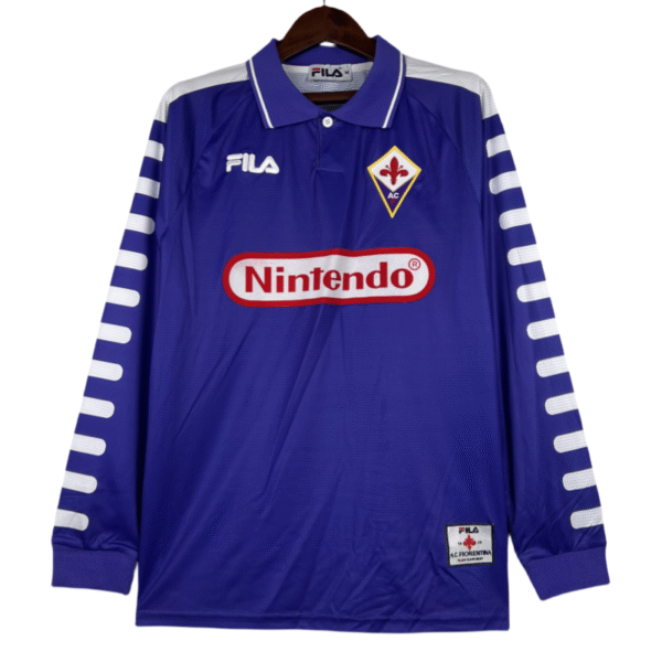 Fiorentina 1998-99 Retro Soccer Jersey Home Long Sleeve