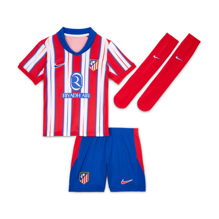 f89f5519ca Kids Nike Atletico Madrid Custom Home Full Soccer Kits 2024-25 - Image 1